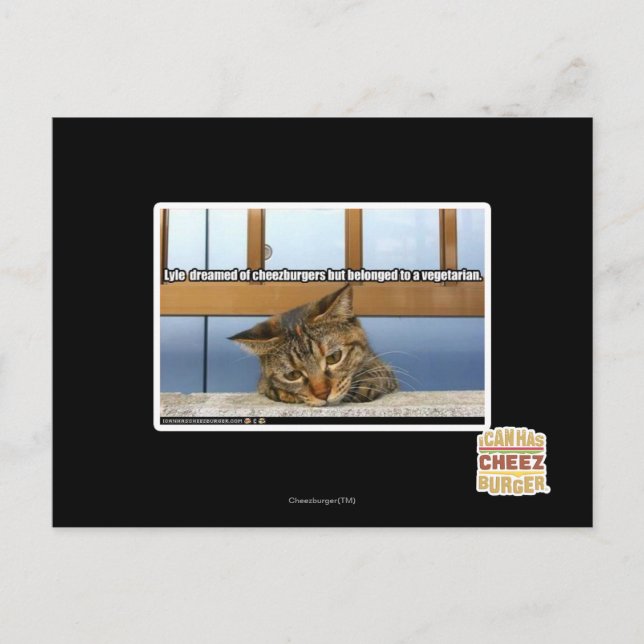 Postal Soñando con hamburguesas de queso (Anverso)