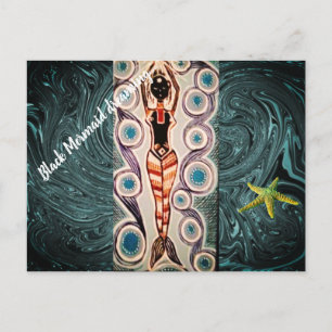 Postal Soñando con sirena negra.