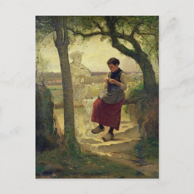 Postal Soñando con su amor, 1901 (Anverso)
