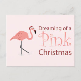 Postal Soñando con un Navidad rosado