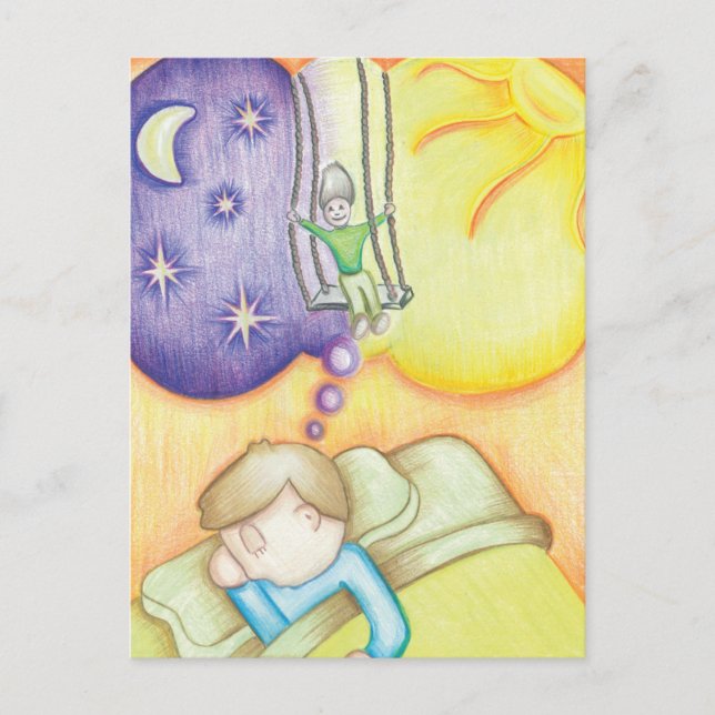 Postal Soñando con una oscilación (Anverso)