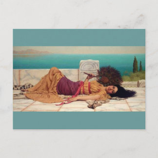 Postal Soñando diurna dama griega por Godward