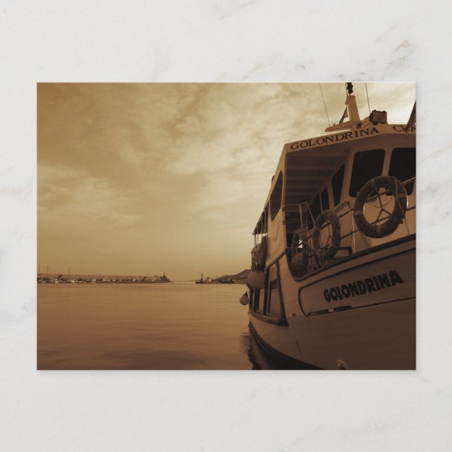 Postal Soñando en el puerto (Anverso)