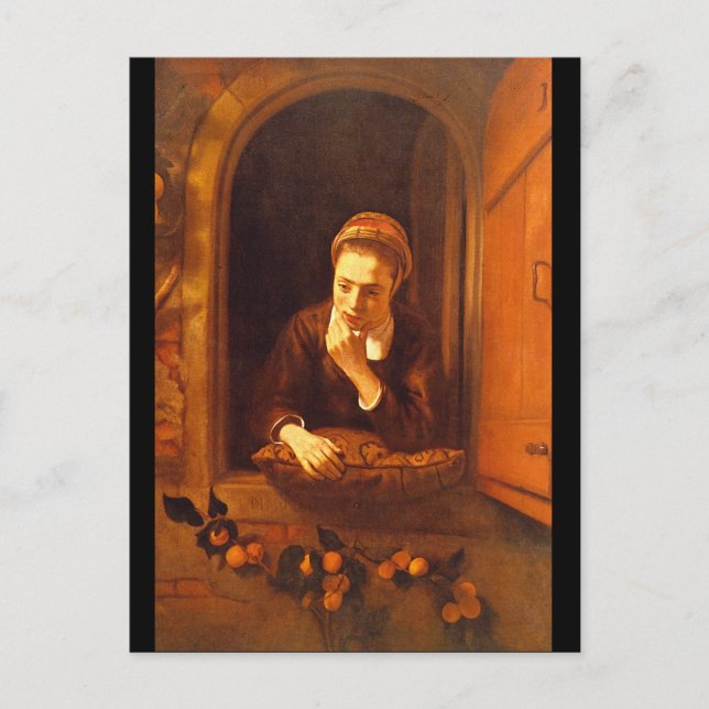 Postal Soñando, Nicolaes Maes_Dutch Masters (Anverso)