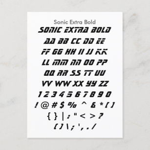 Postal Sonic Extra Bold - Hoja de ejemplo de fuente de za