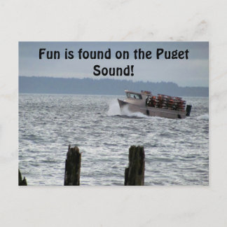 Postal Sonido Puget Crab Bote Seattle Washington