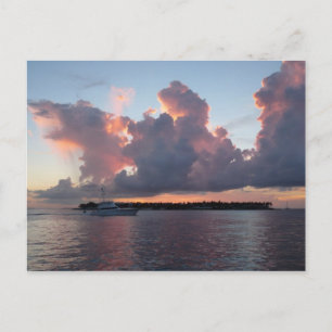 Postal Sonnenuntergang am Meer mit Schiff