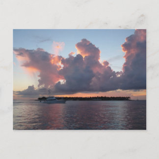 Postal Sonnenuntergang am Meer mit Schiff