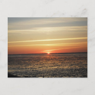 Postal Sonnenuntergang am Meer Watt Ebbe