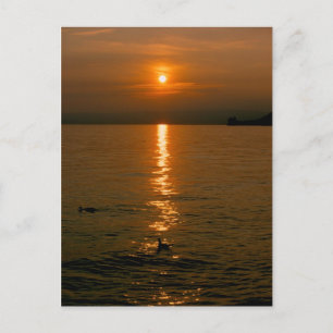 Postal Sonnenuntergang Montreux Postkarte