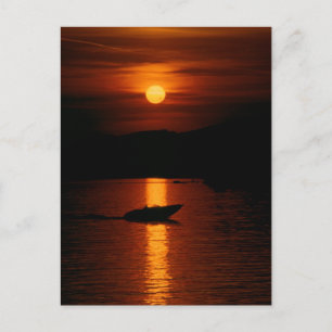 Postal Sonnenuntergang Montreux Postkarte