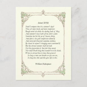 Postal Sonnet # 18 de William Shakespeare