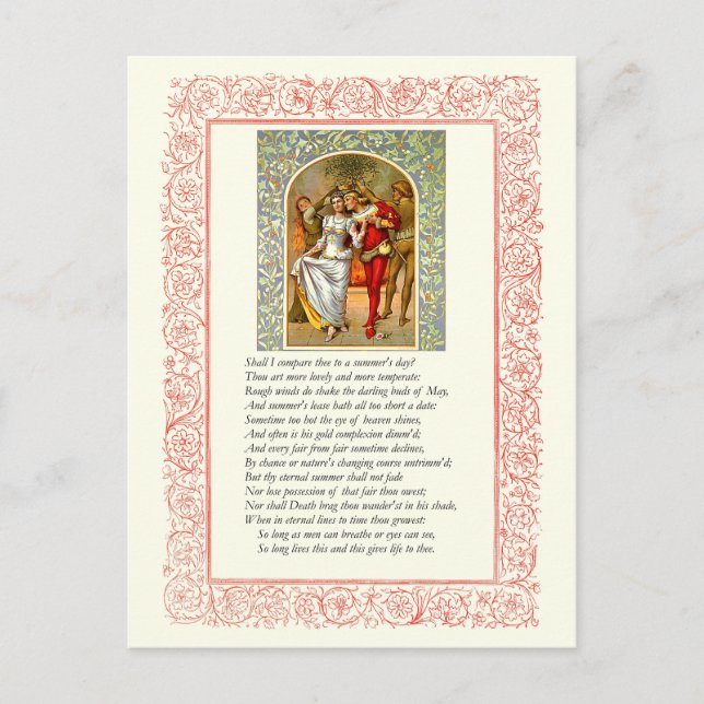 Postal Sonnet # 18 de William Shakespeare (Anverso)