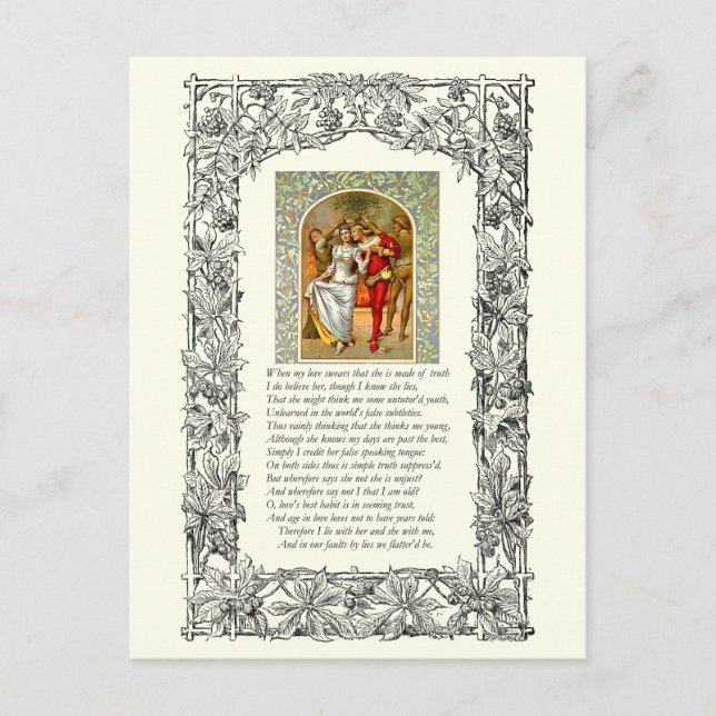 Postal Sonnet Número 138 de William Shakespeare (Anverso)