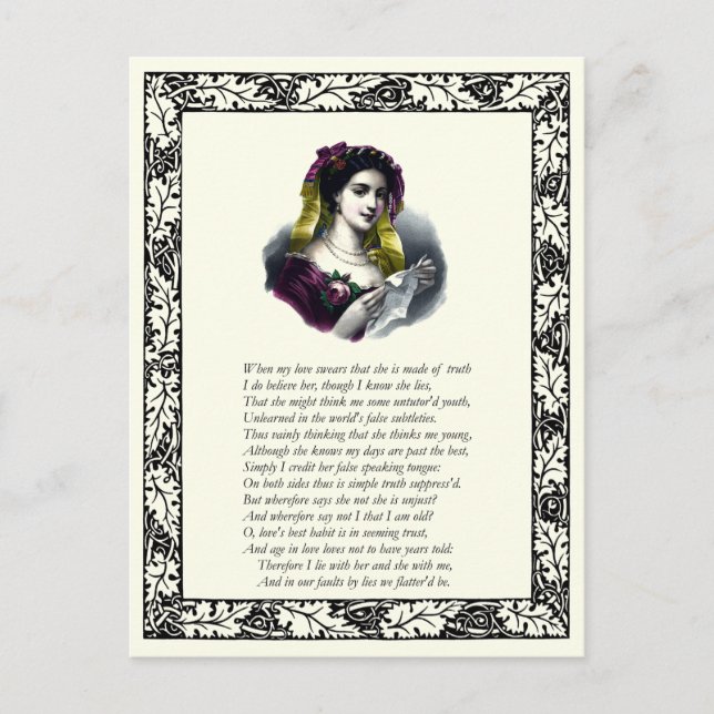 Postal Sonnet Número 138 de William Shakespeare (Anverso)