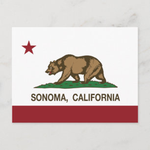 Postal Sonoma de bandera de la república de California