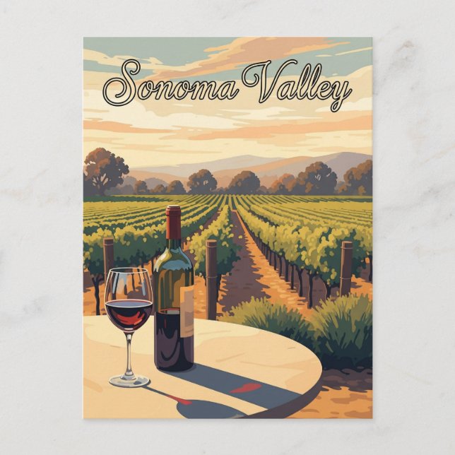 Postal Sonoma Valley California Travel (Anverso)