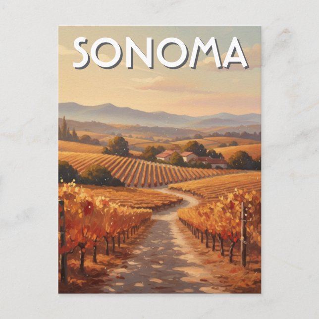 Postal Sonoma Valley California Travel (Anverso)