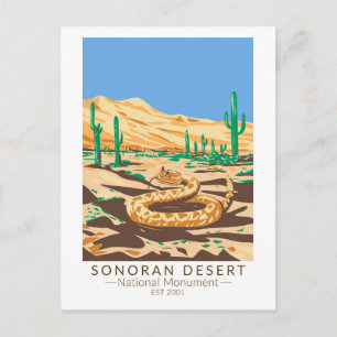 Postal Sonoran Desert National Monument Rattlesnake Retro