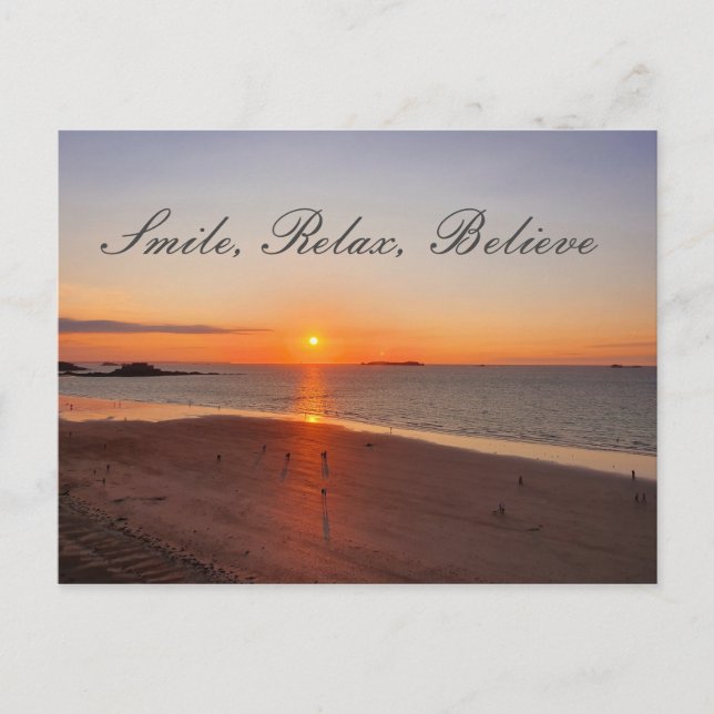 Postal Sonreír, relajarse, creer (Anverso)