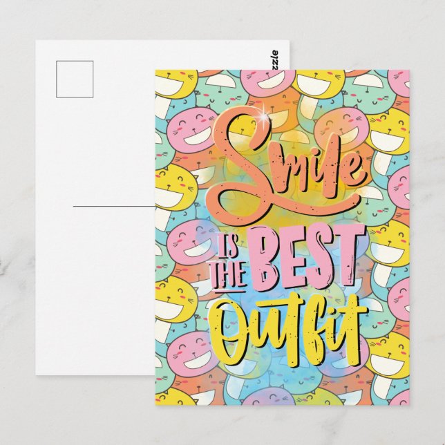 Postal ¡Sonríe es el mejor conjunto! Motivador (Anverso / Reverso)