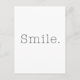 Postal Sonríe. Plantilla De Cita De Sonrisa En Blanco Y N