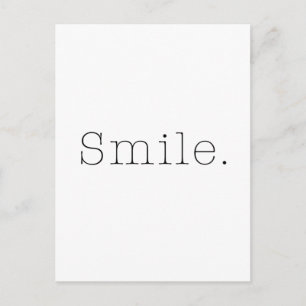 Postal Sonríe. Plantilla De Cita De Sonrisa En Blanco Y N