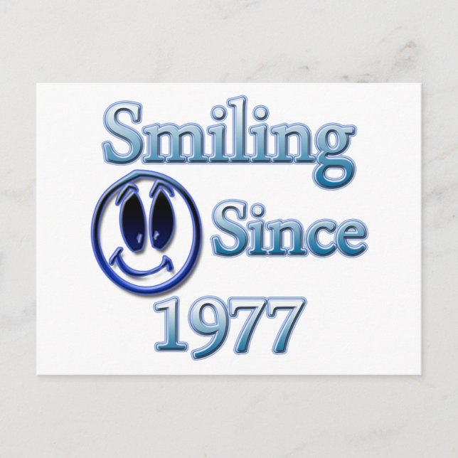 Postal Sonriendo desde 1977 (Anverso)