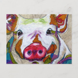 Postal Sonriente Cerdo