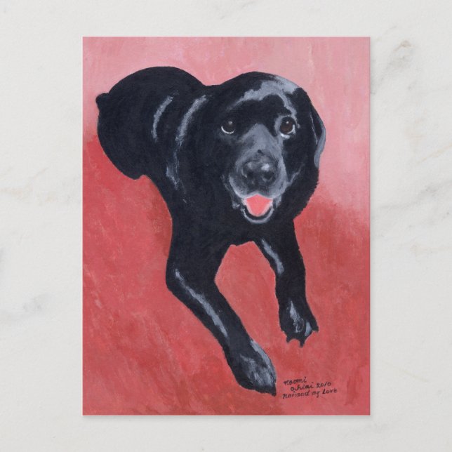 Postal Sonriente del labrador negro (Anverso)