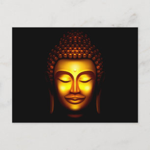 Postal Sonriente Lord Buddha Gold y Black