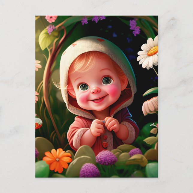 Postal Sonriente niño 3d (Anverso)