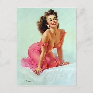 Postal Sonriente Pin Up