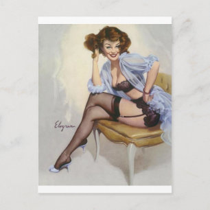 Postal Sonriente Pin Up