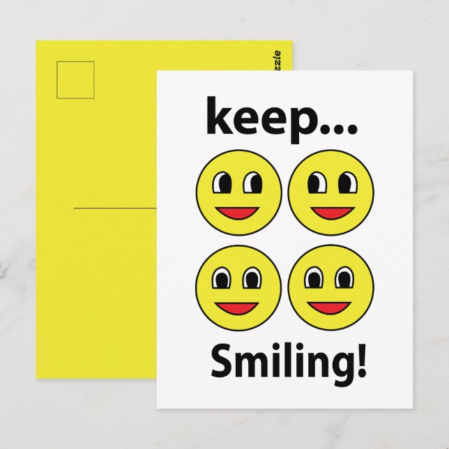 Postal Sonrisa Cara Sonriente Sigue Sonriendo Sonrisa (Anverso / Reverso)