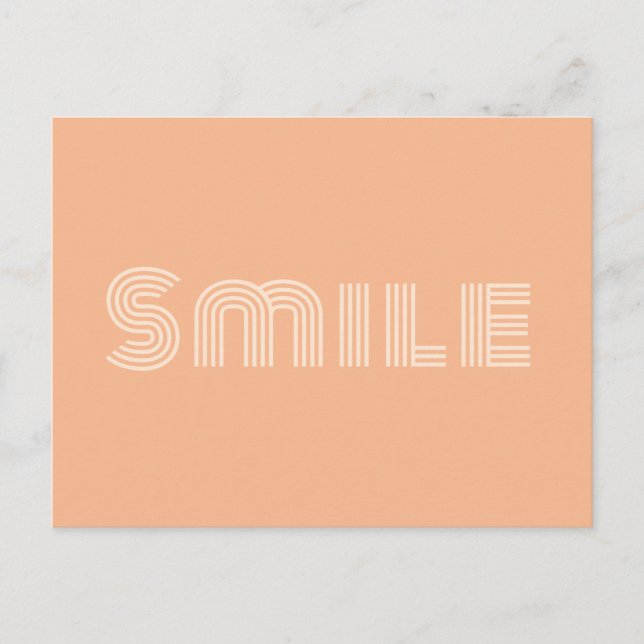 Postal Sonrisa | Cita moderna de Peach Naranja Happy Posi (Anverso)