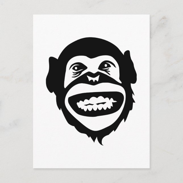 Postal Sonrisa de chimpancé de mono (Anverso)