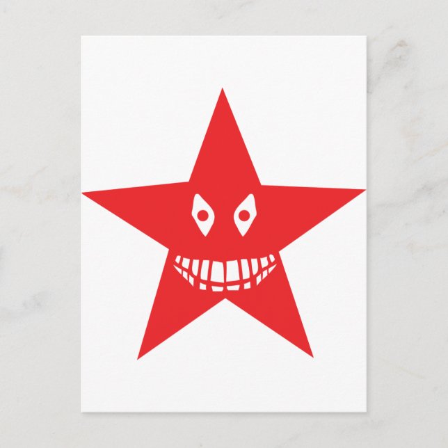 Postal sonrisa de estrella roja (Anverso)