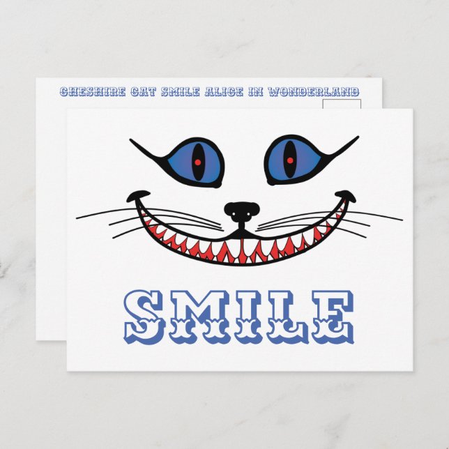 Postal Sonrisa de gato de Cheshire (Anverso / Reverso)
