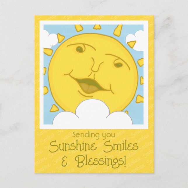 Postal Sonrisa de sol lindo Recupérate pronto Recuperació (Anverso)
