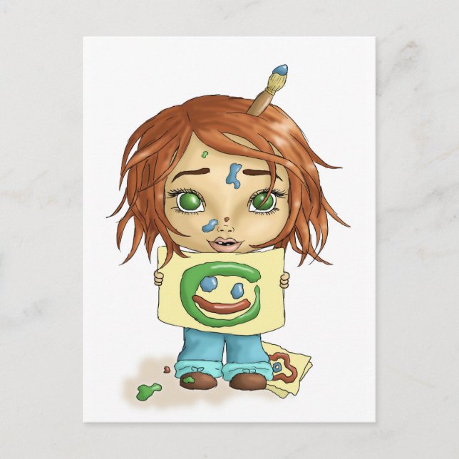 Postal Sonrisa pintada (Anverso)