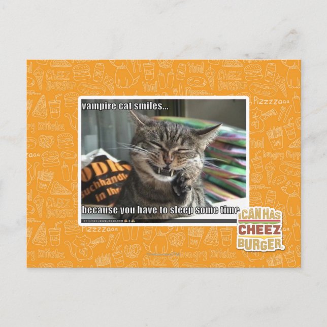 Postal sonrisas de gato vampiro (Anverso)