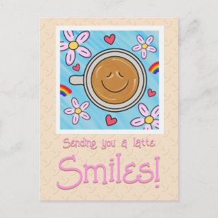 Postal Sonrisas De Latte Cálidas Pensando En Ti