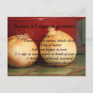 Postal Sopa de cebolla francesa au gratin
