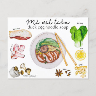 Postal Sopa de fideos de huevo de pato - Postcard