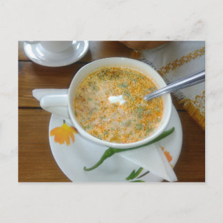 Postal Sopa De Vegetabla Con Crema Aguda