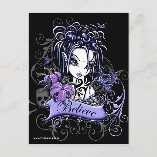 Postal Sophia Lilly Believe Butterfly Fairy Postcard (Anverso)