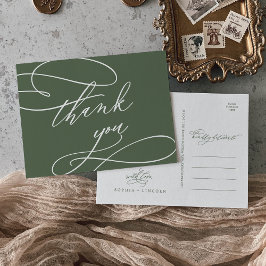 Postal SOPHIA Woodland Olive Green Boda Gracias