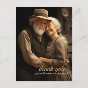 Postal Soporte de foto cuadrado Rustic Love 1 gracias