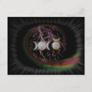Postal Sorprendente diosa triple de Wiccan cósmico